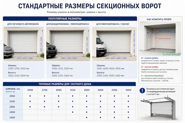 Популярные размеры для гаражей в Казани